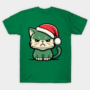 Unamused Christmas Cat T-Shirt